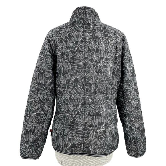 Aqua Black Reversible Light Jacket White Floral Blue Picture Organic Loys Size M - Picture 8 of 16